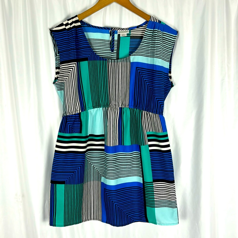 Motherhood Maternity Patterned Tunic small teal/royal/black/white